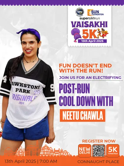 Here's the official poster for the Vaisakhi 5K Run, where I led the post-run cool-down session. These events are all about community, celebration, and of course, lots of dancing.