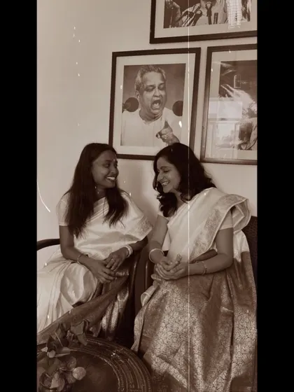 A sepia-toned version of our saree photo, giving it an authentic old-world charm. This reflects my love for all things classic and timeless.