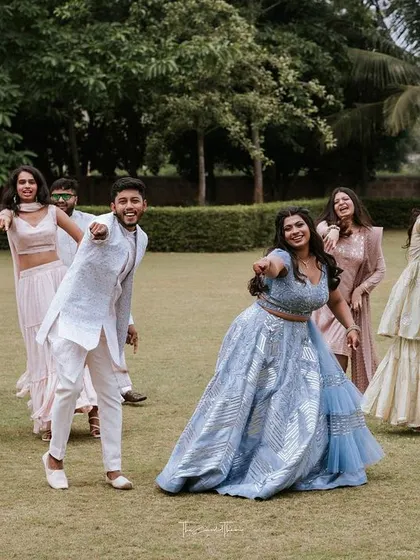 Another look at our group engagement dance. We designed the choreography to be simple enough for everyone to learn quickly but impactful enough to make a grand statement.