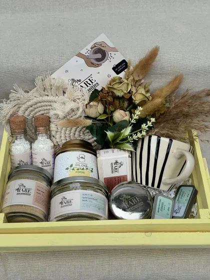 A duplicate image of our collaboration hamper with Bare Necessities, showcasing the full range of sustainable products.