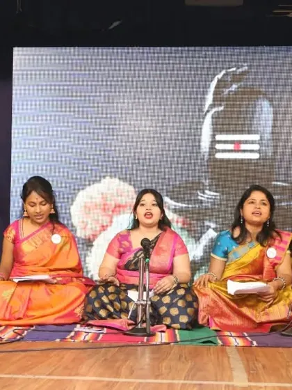 Our talented students performing bhajans and dances, filling our 12th Anniversary celebration with devotion and joy.