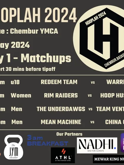 The Day 1 matchups for Hooplah '24, kicking off the tournament.