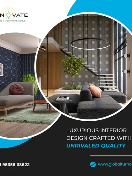 Our luxurious interior designs are crafted with unrivaled quality. This graphic showcases some of our high-end living room concepts.