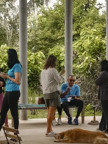 Our retreats start with friendly banter and conversation over a healthy breakfast. This relaxed atmosphere helps create a warm and welcoming sense of camaraderie among all participants before we begin our practice.