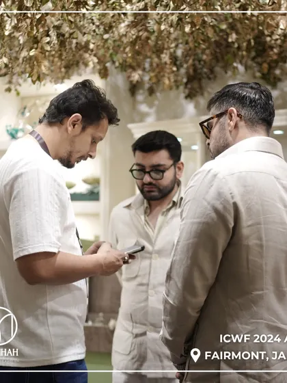 Collaboration in action. Guests at ICWF 2024 discussing potential customizations and gifting ideas with my team. Every conversation is a step towards creating something unique.