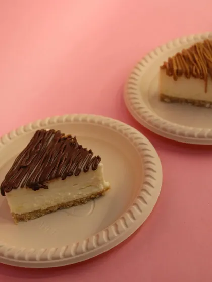 Another look at our two top-selling eggless cheesecakes, Nutella and Lotus Biscoff, ready to be enjoyed.