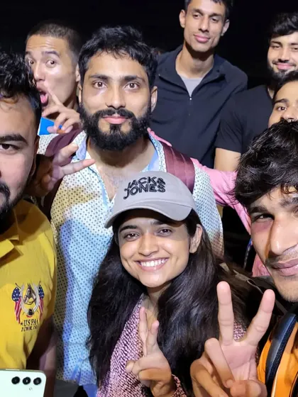 A candid selfie of the team after a successful competition run in Mumbai, showing the battle scars and smiles.