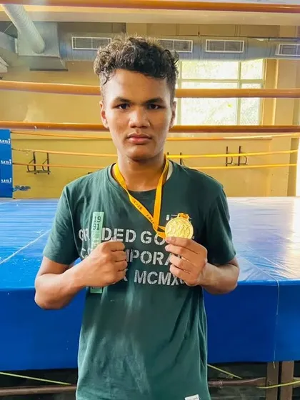 Gold medalist Mayank Arya after his win at the CBSE Central Zone championship.