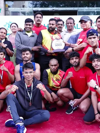 Team Bengaluru MMA participating in a 14km running event. Our fitness extends beyond the gym, and we love supporting community health events.