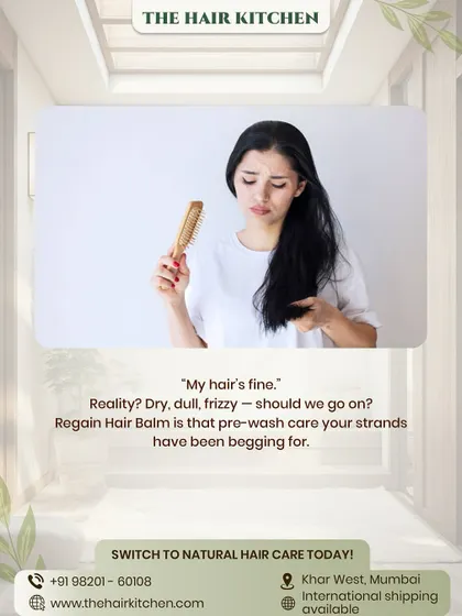 "My hair's fine." Is it really? Or is it dry, dull, and frizzy? My Regain Hair Balm is the pre-wash care your strands have been begging for to restore moisture.