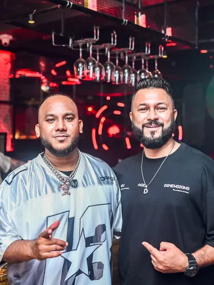 Me with a guest at the Old School Hip Hop Night. Connecting with the crowd is a huge part of what I do.
