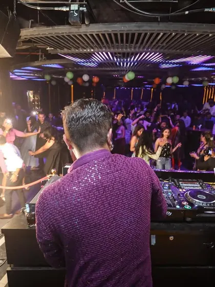 The party in full swing at Plunge, with sparklers lighting up the sides of the dance floor. I ensure a multi-sensory experience for all the guests.
