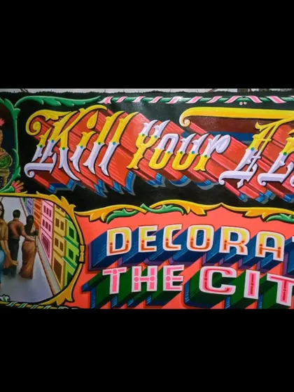 A full view of the "Decorate The City" painting, a piece that combines several of my signature styles.