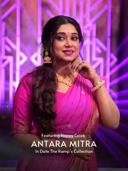 Featuring happy celeb Antara Mitra in a beautiful pink saree from my collection.