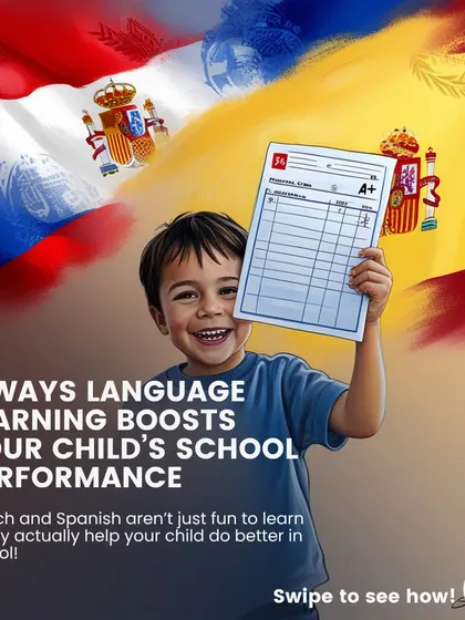Did you know that learning a new language can actually improve your child's overall school performance? This is the first of five reasons showing how our French and Spanish classes help boost skills in math, logic, and reading.