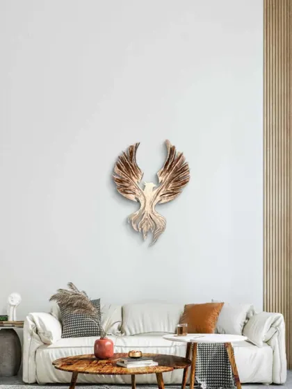 Here is "The Eternal Flight" visualized in a modern living space. This piece is designed to be a focal point, symbolizing ambition and a connection to one's roots.