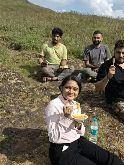 Enjoying some hot Maggi on the trail. It's the simple pleasures that make a trek special.