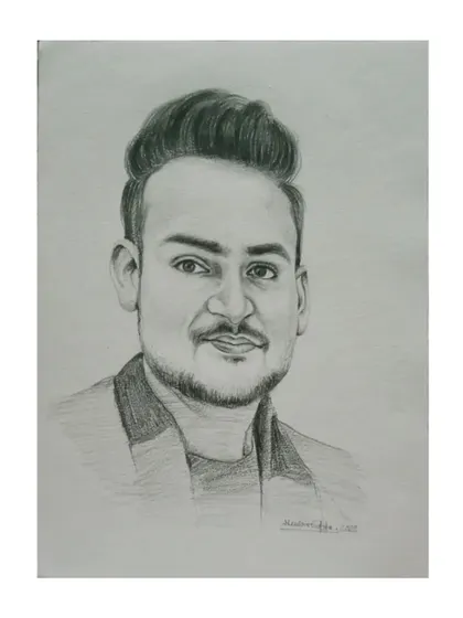 A commissioned pencil sketch of a young man. The focus here is on creating a clean, professional portrait with realistic shading and hair texture.