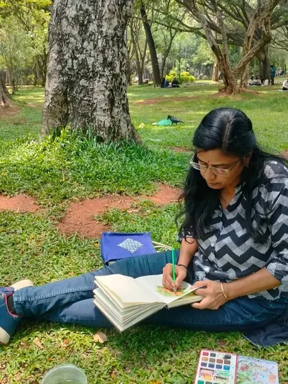 Inviting you to the Cubbon Paints 1st-anniversary celebration at Rangoli Metro Art Gallery. I love being part of this community that paints together in the park.