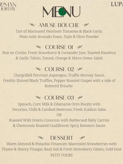 A duplicate of the vegetarian menu, showcasing the thoughtful and creative options available for all our guests.