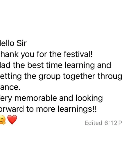 A testimonial from a student who performed at Gala Del Sol in Goa. We love seeing our students grow and shine at our events.
