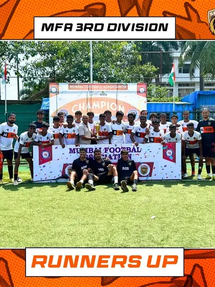 The team photo after being named Runners Up in the MFA 3rd Division. This result was earned through months of hard work and dedication from every player and coach.