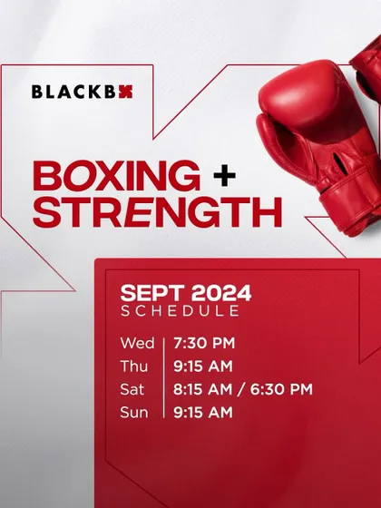 The September schedule for Boxing + Strength is out. Book your session to get stronger with every punch.