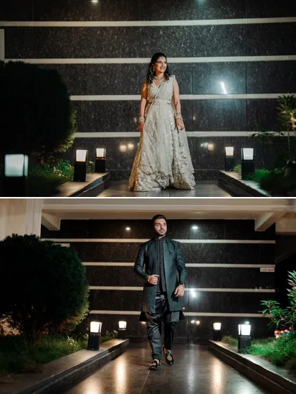 A duplicate of image 311, showing the couple's stylish solo entries.