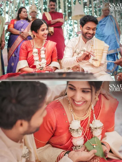 A collage of close-up shots showing the couple's happy interactions during their ceremony. We focus on the expressions that convey the joy of the day.