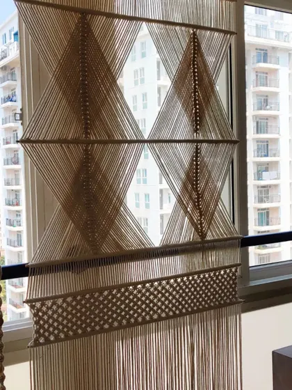 A detailed view of one of the partition panels, showing the craftsmanship involved.