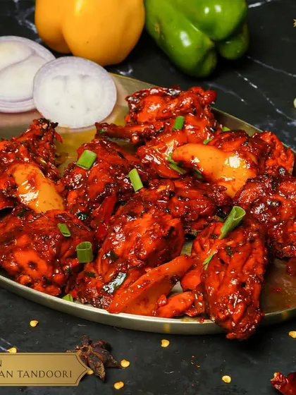 For chicken lovers, I present the Chicken Schezwan Tandoori. Smoky tandoori chicken pieces are wok-tossed in a vibrant Schezwan sauce, creating a flavour explosion that is both spicy and deeply satisfying.
