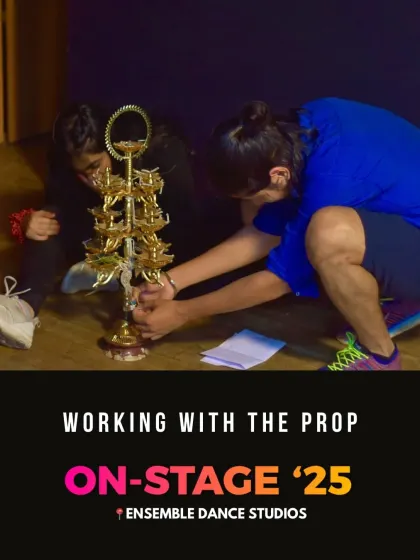 Working with props requires extra practice. Here, our team is setting up a prop backstage, ensuring everything is ready for the performance.