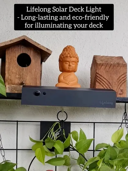 This Lifelong solar deck light is perfect for adding subtle illumination to shelves and pathways. Its sleek design fits beautifully with my decor, and it provides just the right amount of light to highlight my small Buddha statue and birdhouse.