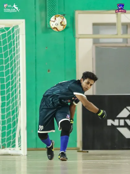 Our goalkeeper about to make a save during the quarter-final.