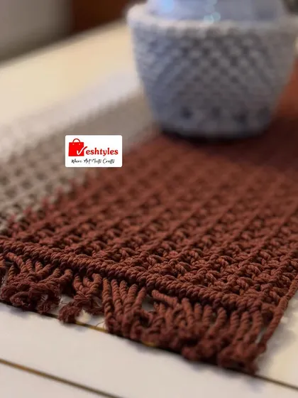 The fringe detail on the end of the table runner. It's these little details that give my handcrafted products their charm.