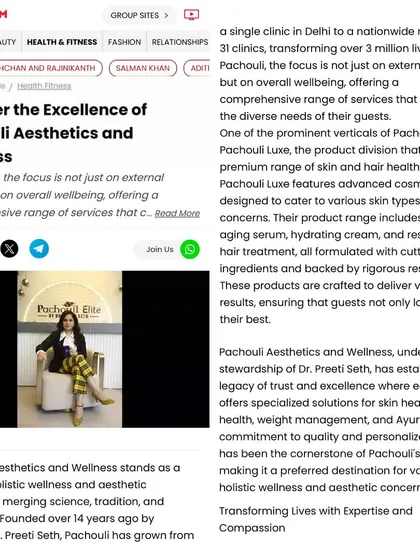 I am proud to be featured in Zoom TV, discussing how Pachouli has grown from a single clinic to a nationwide network transforming over 3 million lives with holistic wellness.