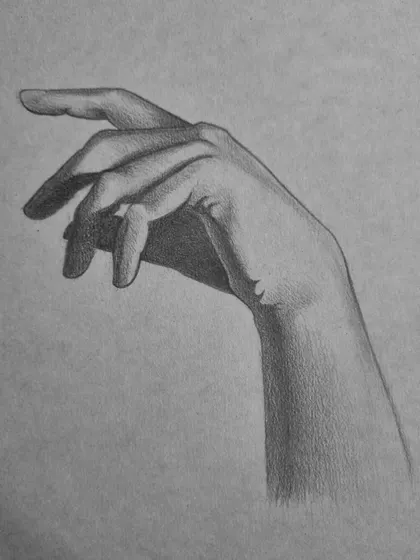 Another version of the hand study, showing the subtle details in the shading.