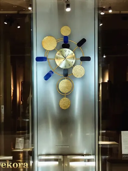 This exclusive wall clock design, seen here in a commercial setting, shows its potential for elevating a professional space.