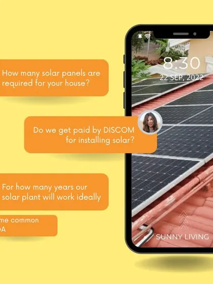 This graphic addresses common questions we receive, such as how many panels are needed for a house and how long a solar plant will work. We aim to provide clear, helpful answers to guide potential customers.