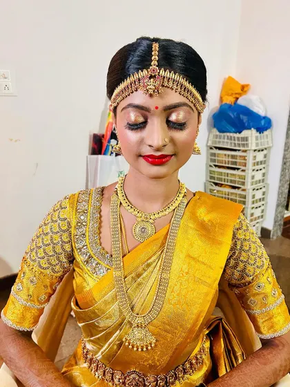 Another shot of the bride's flawless makeup, ready for her big day.