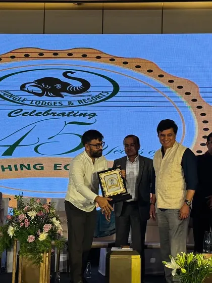 Another photo from the Jungle Lodges & Resorts event, capturing the moment of recognition. We are proud to be acknowledged for our commitment to sustainable and holistic wellness tourism.