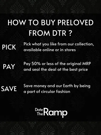 Here’s how it works in three easy steps: Pick your favorite outfit, pay 50% or less of the MRP, and save both money and the planet.
