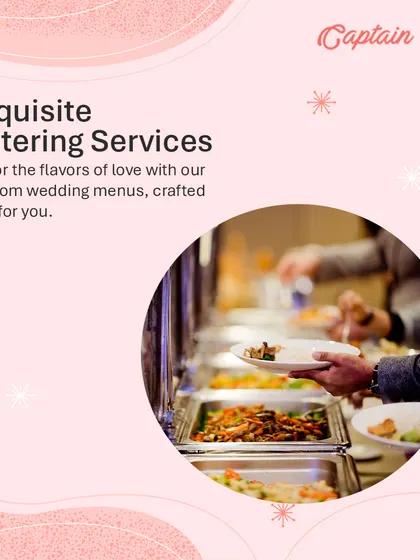 I offer exquisite catering services with custom wedding menus crafted just for you. This image of a guest selecting from a buffet represents the choice and quality I provide.