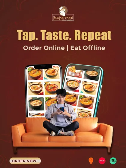 Tap, taste, and repeat. Ordering our authentic Punjabi flavours online is that easy. Enjoy our food offline, in the comfort of your home.