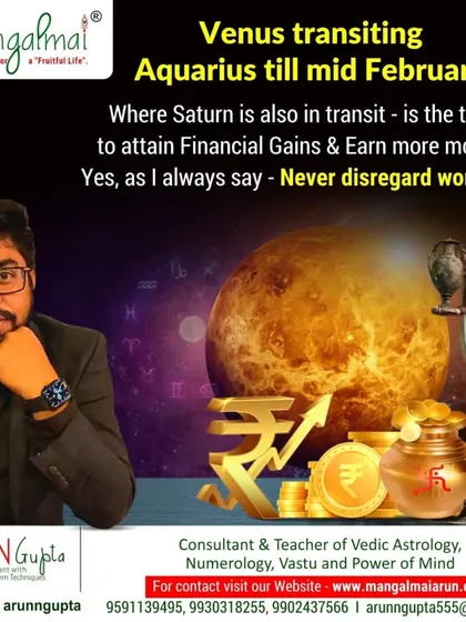A look at the Venus and Saturn conjunction in Aquarius. I explain that this is a prime time to attain financial and professional success, with the important karmic remedy of always respecting women.