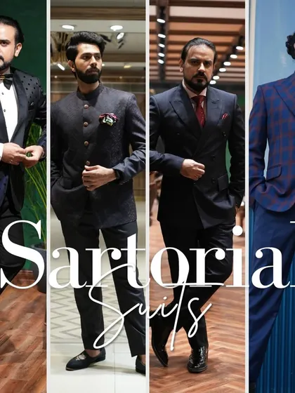 This collage represents the diversity of my sartorial suits. From formal tuxedos to checked blazers and traditional bandhgalas, I create bespoke outfits for every occasion and every personality.