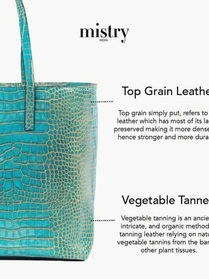 An educational look at the materials I use. This graphic explains the difference between top-grain and vegetable-tanned leather, using my Basic Tote in Marine Blue as an example of my commitment to quality.