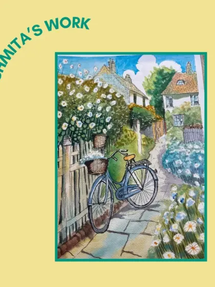 Here is Sushmita's take on the advanced watercolor landscape. She has beautifully captured the light and atmosphere of the scene.