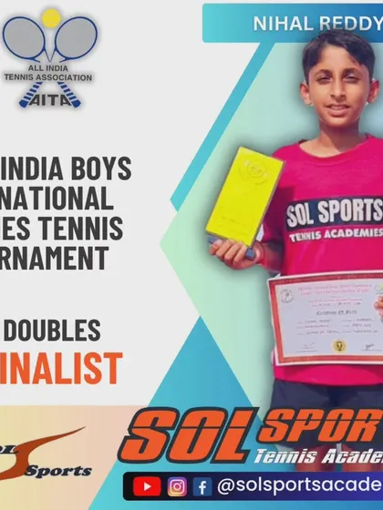 Consistency is key to success. We congratulate Nihal Reddy for reaching the finals in the Boys Under-12 Doubles at the All India AITA National Series Tennis Tournament.