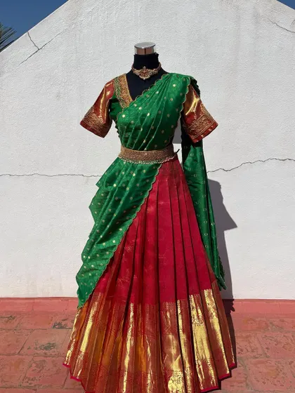 A perfect outfit for a bride's pre-wedding ceremonies.